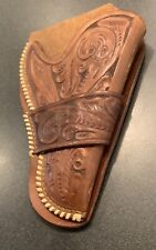 VINTAGE PADGITT HOLSTER, FLORAL CARVED LEATHER LACED S&W 1926? SCARCE OVAL STAMP picture