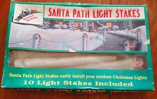 NIB Vintage Santa's Station Sidewalk Path Light Stakes/ Light Strand Holders picture