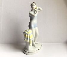 USSR Soviet Porcelain LFZ 1960s, Figurine YOUNG BATHER SWIMMER GIRL, Original   picture