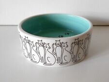 Buchwaldt & Bentzen Denmark Handpainted Cat Bowl Danish Modern Art Pottery Bowl picture