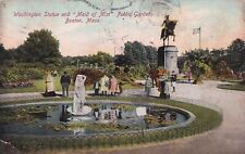 1909 Boston Massachusetts MA, Scene In Public Garden Statue Antique Postcard picture