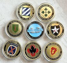 8 Pcs US Army Collector Coin Army Infantry Division 1st 2 3rd 4th 10th 25t 43rd picture