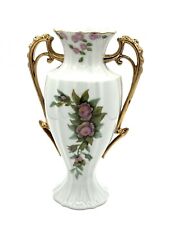 Vintage Floral Vase With Decorative Handles By m. Hart, 10” picture