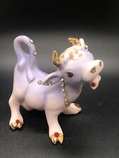 Vintage Purple Cow Kitschy Ceramic Figurine MCM 1960s Japan 4” Bejeweled picture