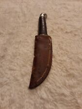 Vintage WEST-CUT Boulder CO. USA K-2 Fixed Blade Knife W Stacked Leather Handle picture