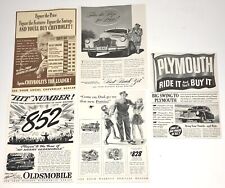 Vtg 1941 Automotive Car Automobile Print Ads Lot of 5 WWII Era Ephemera Ads picture