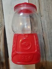 Horizon Group USA Retro Bubblegum Machine Style Red Clear Glass Canister Jar picture