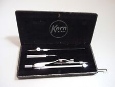 Vintage Kern Swiss Cased Drafting Set Drawing Instruments Turn-about Compass Pen picture
