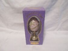 NIB My Treasure Hand Painted Lined Interior Jeweled Egg 5” Tall picture