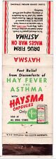 c1950s~HAYSMA~Hay Fever & Asthma Medicine~Advertisement~Vintage Matchbook Cover picture
