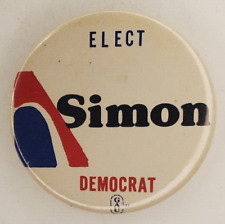 Vintage Elect Simon Political Campaign Cello Pinback Button GAU picture