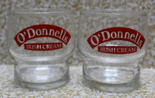 VTG. O' Donnells Irish Cream 6 Fl Oz Glasses Clear W/ Red Print Stackable 2 Of 2 picture