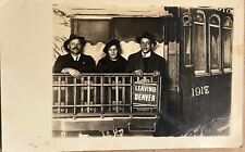RPPC People on Train Studio Prop Denver Colorado Real Photo Postcard 1918 picture