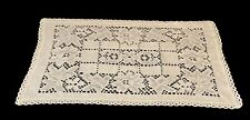 VINTAGE IVORY Rectangular Lace DOILY 13 3/4” x 8 3/8” Beautiful picture