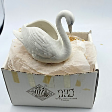 Lladro Daisa Elegant White Swan Planter Porcelain Figurine Candy Bowl 6” W Box picture