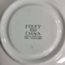 Foley English Bone China  Saucer Green with Flowers and Gold Trim picture
