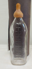 HTF Vintage 8 oz CLEAR GLASS BABY BOTTLE  Oil City Glass Knox Co - 1930-1952 picture