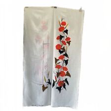 Rare Vintage Alfred Shaheen Hand Printed Morning Glory Linen Panels picture