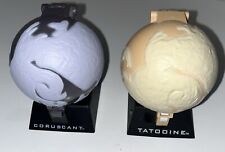 Star Wars Dueling Mini Globe Wind Up Planets TATOOINE & CORUSCANT Applause Toys picture