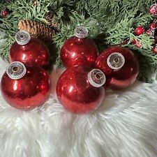 Vintage Austria Plastic Top Mixed Lot Made In USA Glass Ornaments Lot Of 5 picture