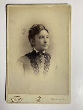Vintage 1890 Cabinet Card Victorian Lady Nice Dressed  picture