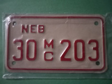 Nebraska Clay County Expired MOTORCYCLE License Plate ~ NOS ~ Never Issued picture
