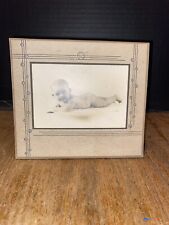 Vintage Real Photograph Naked Baby Infant Picture Antique Cabinet Photo picture