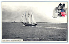 c1905 Scudding Along Under Full Sail Off Old Point Comfort Virginia VA Postcard picture