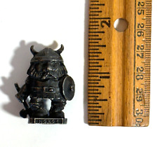 Norway NORGE Pewter Miniature Viking Man Helmet Axe Shield Mini Figurine 1.5