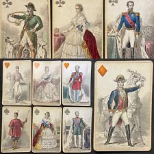 c1855 Historic Antique Playing Cards Rare Imperial Poker Deck 52/52+Box France picture