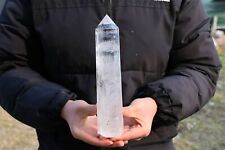 800g Natural clear quartz Obelisk Quartz Crystal Point Wand healing gem WA578 picture