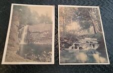 Photos Waterfalls.Hand Tinted ,  Forrest UnFramed,Pair Of Vintage  picture