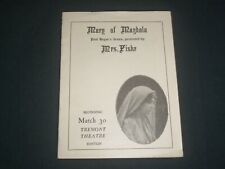 1900'S MARY OF MAGDALA PROGRAM - PRESENTED BY MRS. FISKE - J 3961 picture