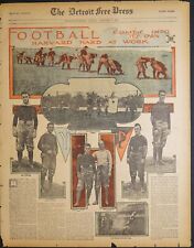 1913 Color Sunday Newspaper Feature Page - Harvard Football Players Hard at Work picture