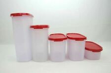 Tupperware Modular Mate 5 Piece Oval Set Red New picture