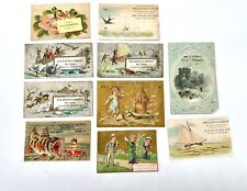 Lot Of 10 Antique Victorian Trade Cards Van Houten Dry Goods Fish Advert 1880s picture