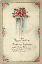 1923 Happy New Year Antique Postcard 1c stamp Vintage Post Card picture