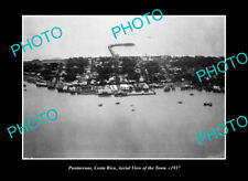 OLD LARGE HISTORIC PHOTO PUNTARENAS COSTA RICA, AERIAL VIEW OF THE TOWN c1937 picture