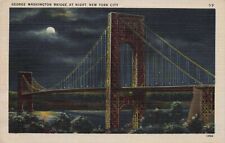 Postcard George Washington Bridge At Night New York City Moonlight picture