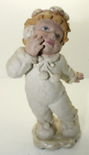 Snow Angels Collectables For Me Hand On Face Glitter Wings Resin Vintage Cherub picture