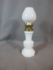 Vintage miniature Oil Lamp with white glass shade WICK WINDER NOT WORKING picture