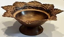 Decorative Tin Metal Bowl Bronze Color Lightweight Excellent Used Condition 12”W picture