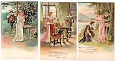 Renaissance Romance ~ Lot of 3 Vintage Embossed Romantic Love Postcards picture