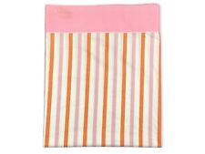 Vintage CANNON MONTICELLO Full FLAT Sheet PINK Stripes Sheets USA No Iron Muslin picture