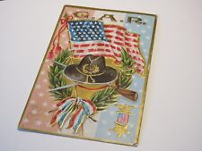 1912 GAR Civil War USA Flag Antique Postcard PC Decoration Day Hat Patriotic picture