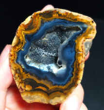 Rare 54G Natural Mongolia Gobi Agate Eye Agate Geode Crystal Stone Healing ZZ292 picture