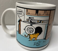 Vintage 1985 The Far Side Dog Vs Cat Coffee Cup Mug Gary Larson Cat Fud Food picture