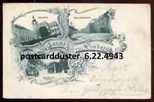 AUSTRIA Gruss aus Himberg Postcard 1897 Multiview Market Church picture