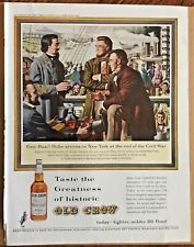 Old Crow whiskey ad 1962 orig vintge art print 1960s retro Illus Civil War Jones picture