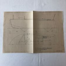 Antique 1936 Speed Boat Design Blueprint Blue Print Rendering Ship  picture